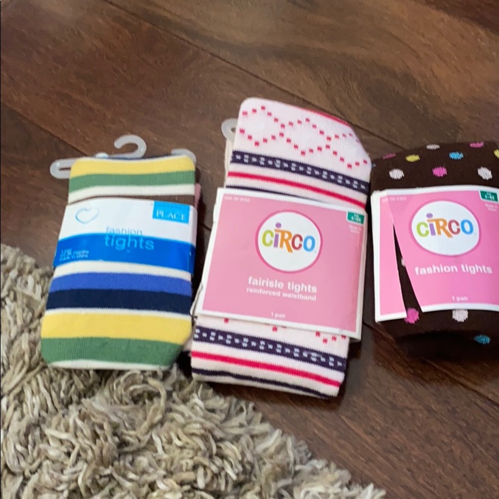 NWT girls tights 1 size 24-36 mo, 2 size 4-6